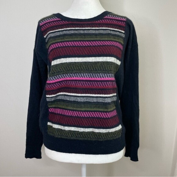 J. CREW wool rabbit hair blend preppy academia retro striped sweater stripe XS/S - Picture 7 of 10